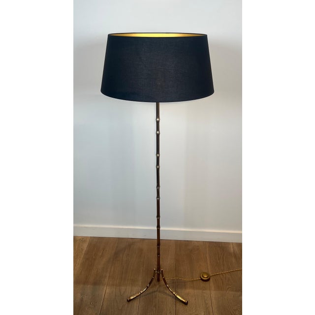 Maison Baguès 1940s Bronze faux bamboo floor lamp by Maison Bagués For Sale - Image 4 of 12