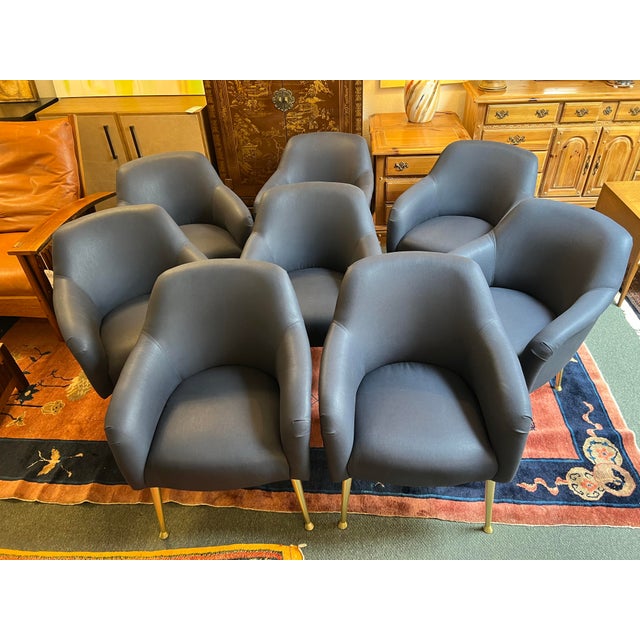 Lee Industries Model 700941 Navy Dining Chairs, Set of Eight Chairish