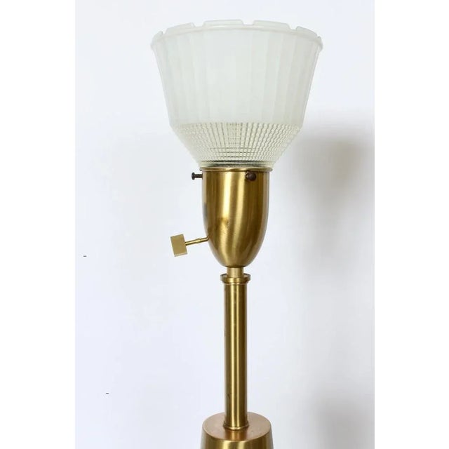 Brass Rembrandt Lighting Co. Parzinger Style Brass Candlestick Torch Table Lamps - A Pair For Sale - Image 8 of 13