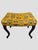 Custom upholstered North Carolina made stool. Wood finished in Vintage Chestnut. Upholstered in "Lady Goldenrod" fabric....
