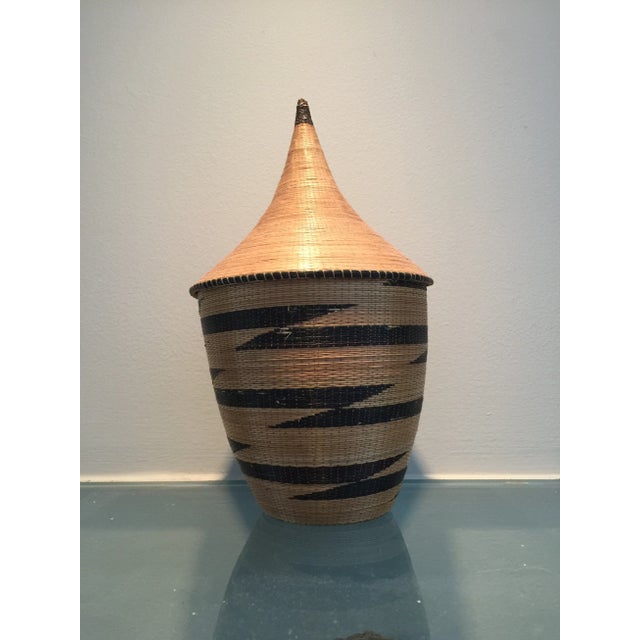 Vintage 20th C. Woven Tutsi Basket For Sale - Image 4 of 4