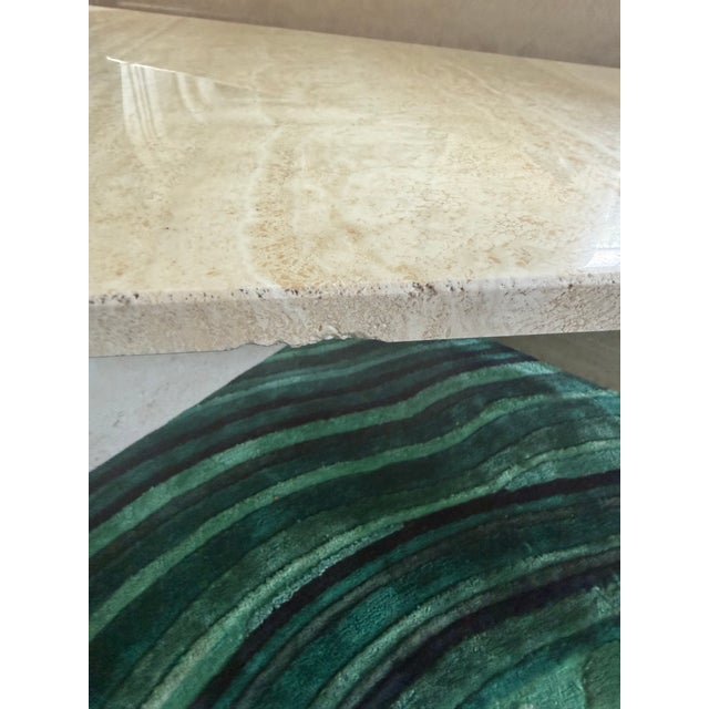 Stone Italian 1970s Modern Travertine Coffee Table, 2 Pieces, Seal For Sale - Image 7 of 8