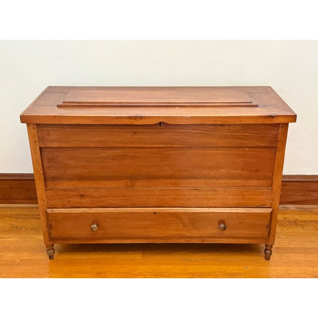 19th Century American Country Sheraton Blanket Chest With Drawer For Sale - Image 11 of 11