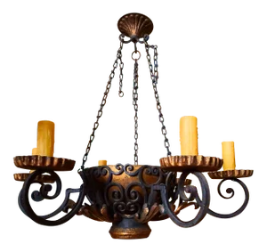 Vintage Wrought Iron Chandelier