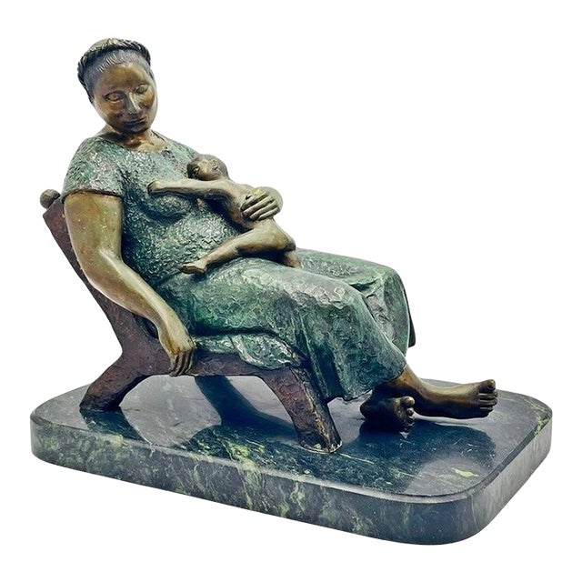 Mother and Child – Bronze Sculpture by Martin González Perez, Signed & Numbered For Sale