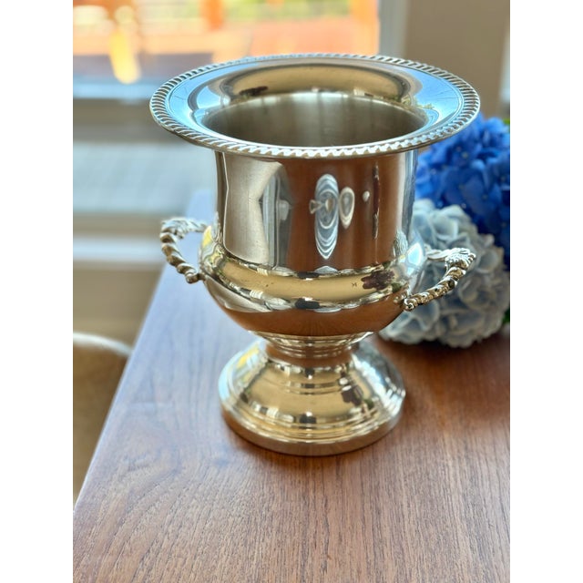 Vintage Silver Champagne Bucket With Floor Stand For Sale In Seattle - Image 6 of 12