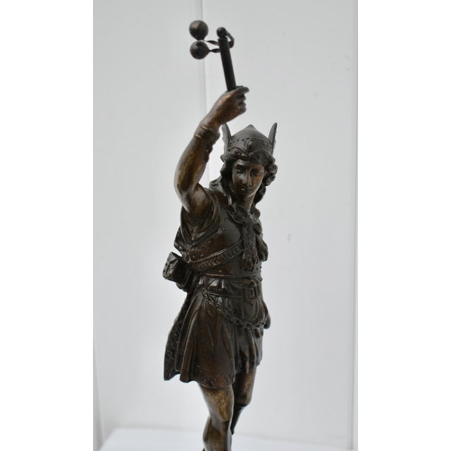 Antique Spelter Bronze Finish Roman Warrior Statue For Sale In Philadelphia - Image 6 of 12
