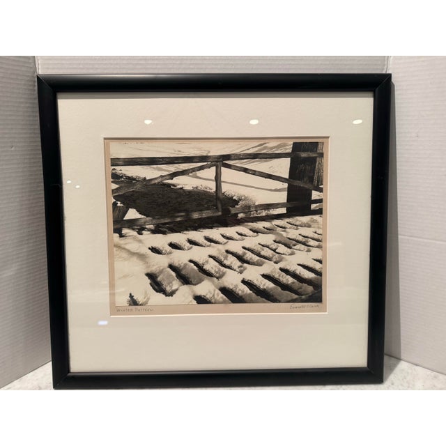 Vintage Black and White Photograph of a Snow Covered Bridge For Sale - Image 4 of 7