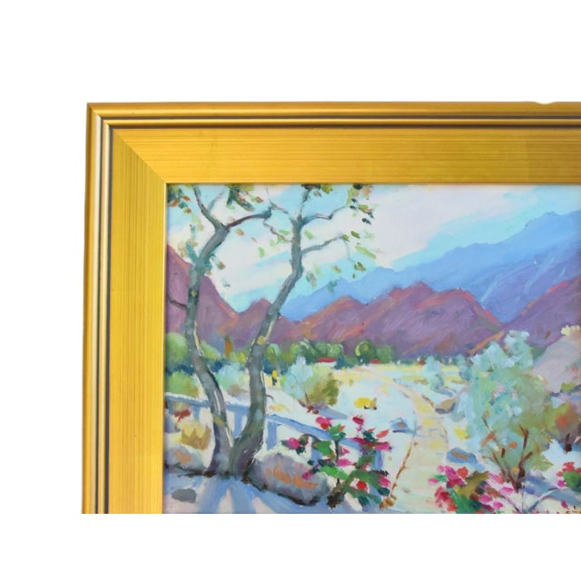 Silvio Silvestri, Listed Artist Mountain Landscape Oil Painting W/ Antiqued Gold Wood Frame For Sale - Image 4 of 12
