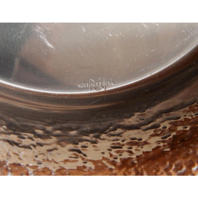 Mid Century Danish Modern Rostfritt Stal Hand Hammered Stainless Steel Bowl For Sale In Providence - Image 6 of 8