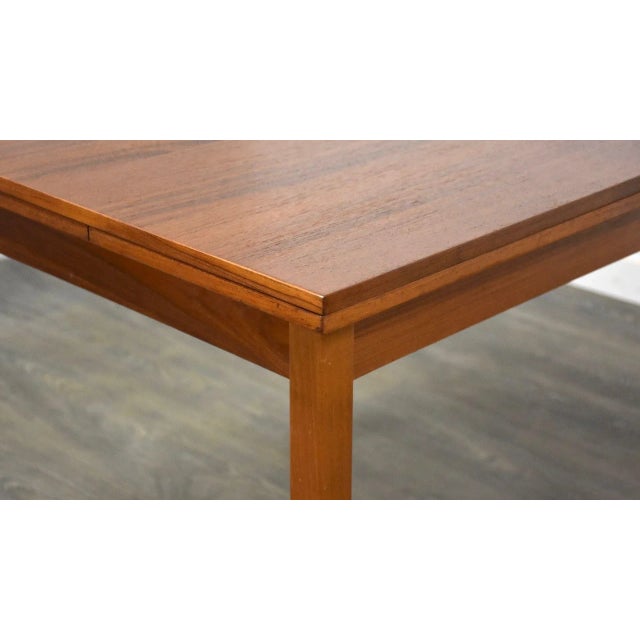 Wood 1960s Danish Modern Square Teak Dining Table For Sale - Image 7 of 10