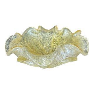 Vintage Italian Blown Glass Bowl After Murano For Sale