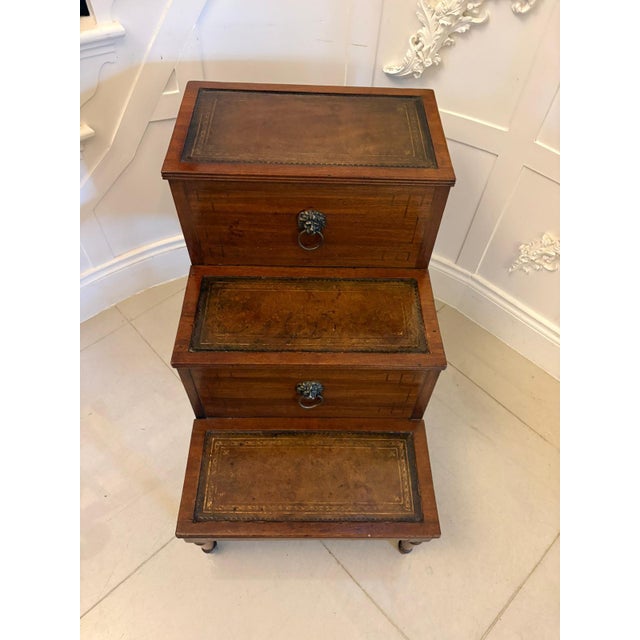 Antique George III Mahogany Library Steps, 1800s For Sale - Image 4 of 7
