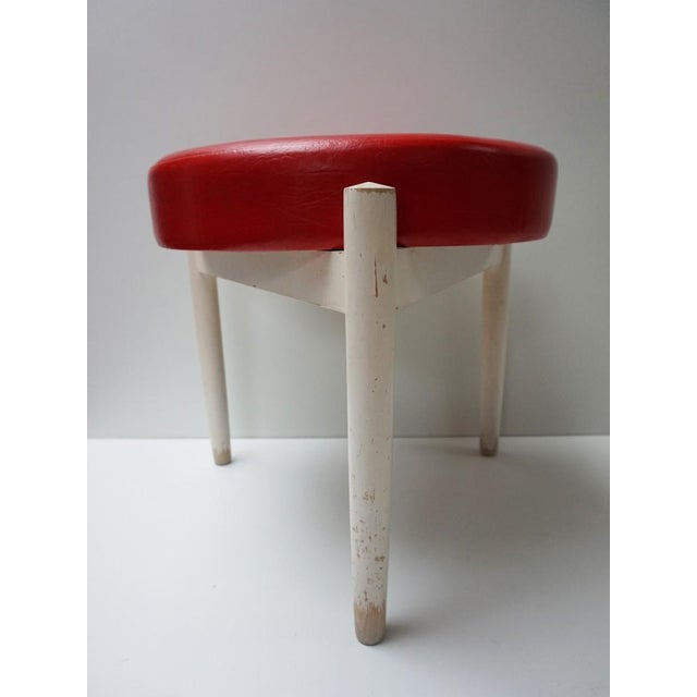 Mid-Century Modern Vintage Scandinavian Round Stool by Hugo Frandsen, 1960s For Sale - Image 3 of 17