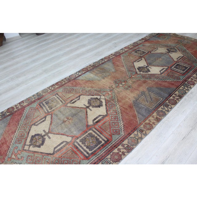 Brick Red Vintage Rug Runner - 46"x137.5" For Sale - Image 8 of 12