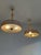 Brown Pendant Lights attributed to Paavo Tynell with Hand-Painted Glass Diffusers attributed to Kyllikki Salmenhaara for Taito Oy, Finland, 1940s, Set of 2 For Sale - Image 8 of 18