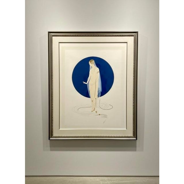 Erté Erté “Devotion” Hand-Signed Embossed Art Deco Serigraph With Foil, 1987, Custom Framed For Sale - Image 4 of 18