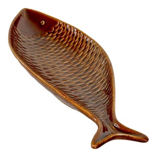 Vintage Mediterranean Stig Lindberg~Gustavsberg Fladen Fish Dish / Bowl For Sale