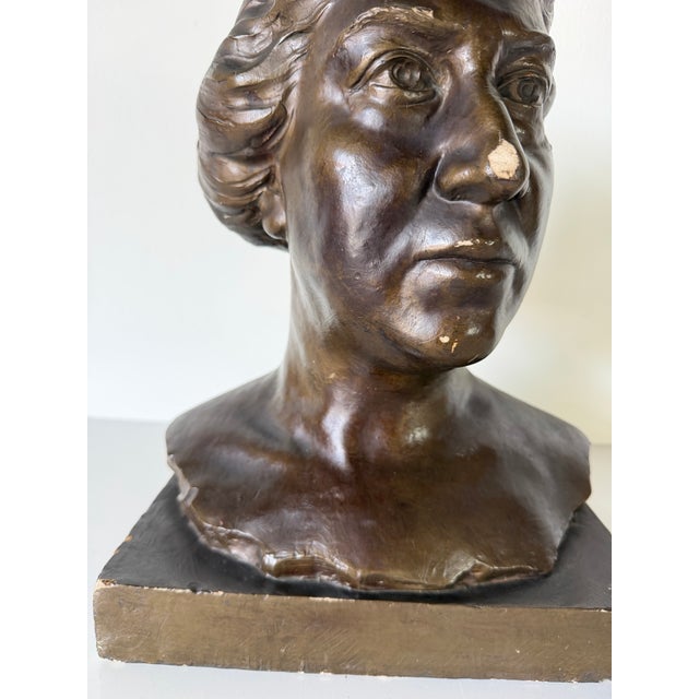 Vintage L. Baldaccini Classical-Style Plaster Woman Bust Sculpture For Sale - Image 9 of 12