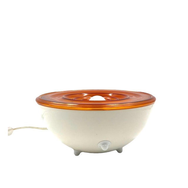 Metal Space Age Orange Glass Table Lamp, France, 1970s For Sale - Image 7 of 18