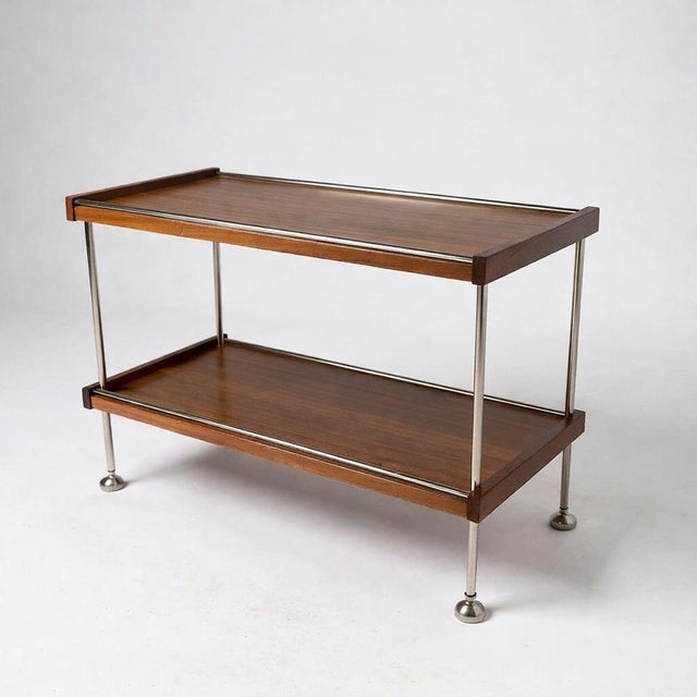 Vintage Teak & Chrome Drinks Cart For Sale - Image 3 of 9