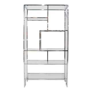 Design Institute of America Chrome and Glass Etagere For Sale