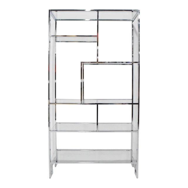 Design Institute of America Chrome and Glass Etagere For Sale