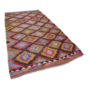Decorative Colorful Turkish Kilim Rug 5'5" X 9'7"