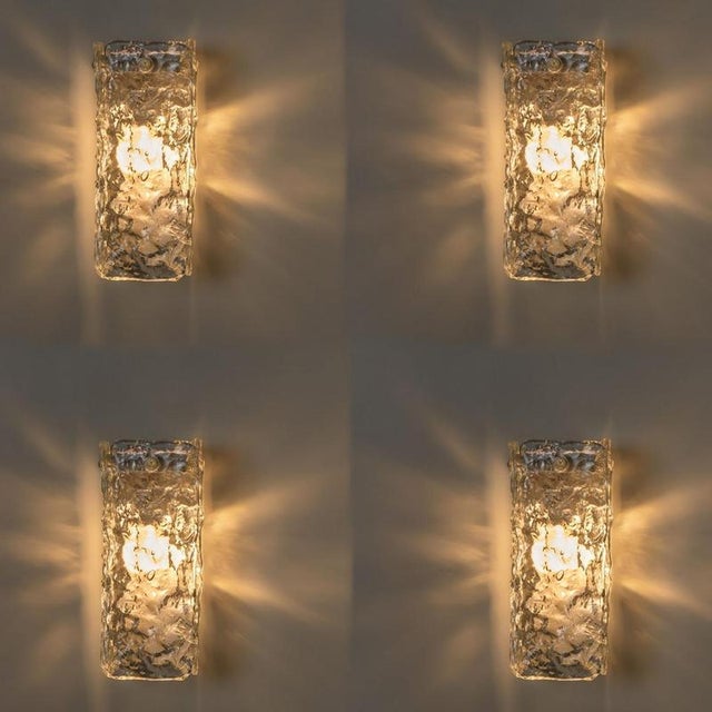 Textured Clear Glass Wall Sconce, 1960 For Sale - Image 6 of 17