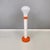 Italian space age Floor lamp in orange and white metal with opaline glass, 1970s Floor lamp with rounded opaline glass...