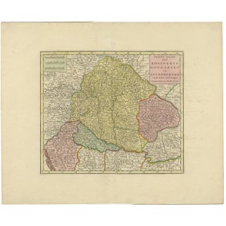 Antique Map of Hungary and Transylvania by Isaac Tirion, 1740 For Sale