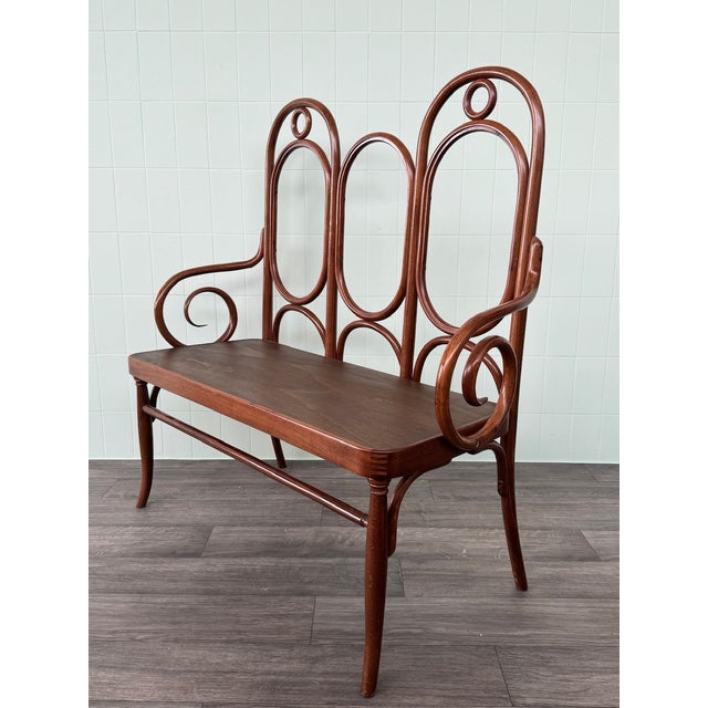 Vintage Italian Bench in Beech, 1970s For Sale - Image 3 of 12