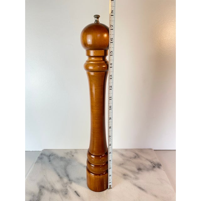 Wood Large Vintage Walnut-Stained Hardwood Pepper Mill, 18” — Professional Series Made in Usa For Sale - Image 7 of 7