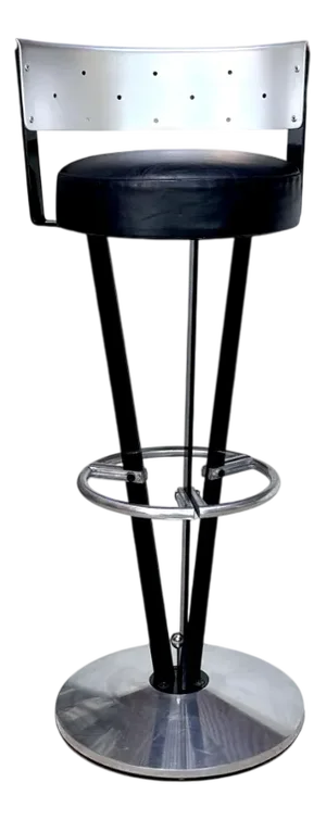 Sculptural Model Dry Martini Bar Stool in Steel with Metal Sheet and Leather by Pedro Miralles Claver for Akaba, 1980s