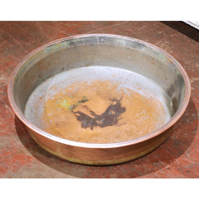 Decorate a kitchen island, console, garden room, or covered patio with this elegant antique French copper basin. Crafted...