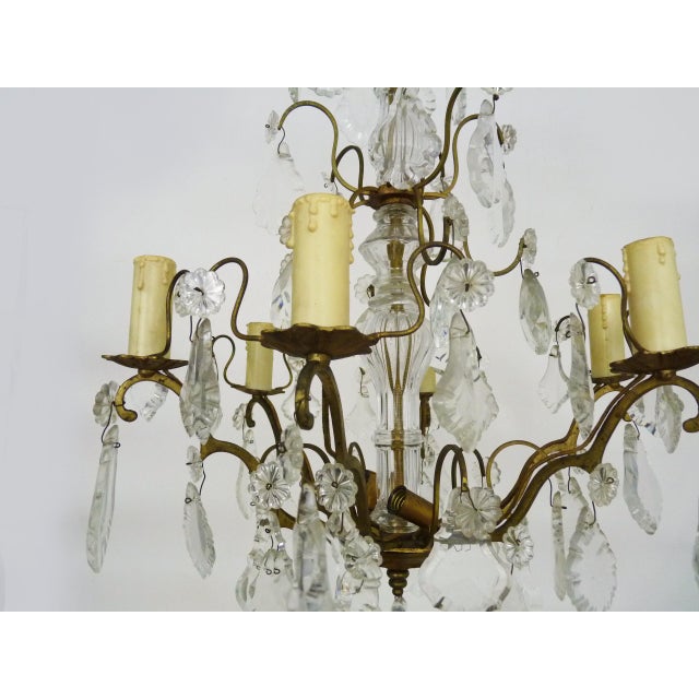 1960s Vintage 8-Light Chandelier with Glass Pendants. 1960s For Sale - Image 5 of 9