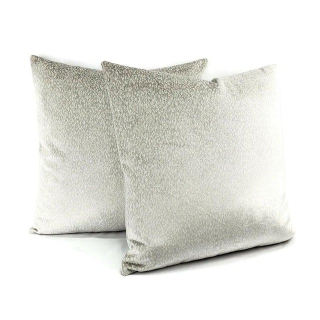From Jeffrey Alan Marks for Kravet is Littlerock in the color Stone pillow cover. This pillow has gray and white velvet...
