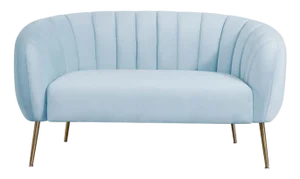 Light Blue Velvet Two-Seater Sofa by Europa Antiques