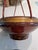 Early to mid 1900's Asian basket with lid. Red lacquer with gold painted embellishment Approx. 13" diameter x 18" high...