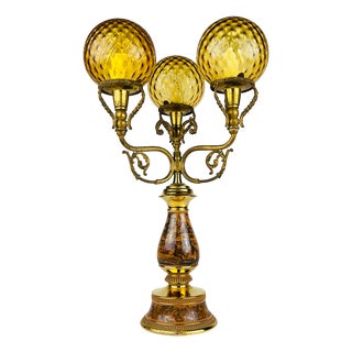 3 Arm Table Lamp Hunting by C. Florentine, Italy, 1950s For Sale