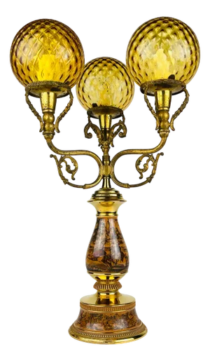3 Arm Table Lamp Hunting by C. Florentine, Italy, 1950s