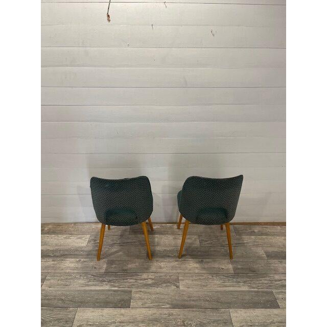 Vintage Lollypop Chairs in Green Upholstery by Antonin Suman, 1960, Set of 2 For Sale - Image 6 of 9