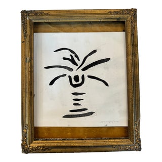 McKenzie Dove Original Drawing in Antique Gold Frame For Sale