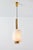 Large 1950s Stilnovo Model Brass and Glass Pendant With Original Yellow Label For Sale - Image 12 of 13