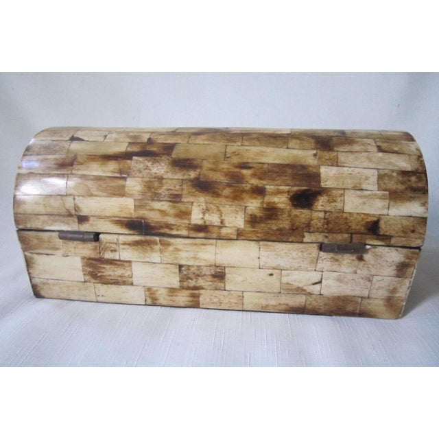 Contemporary Vintage Tessellated Horn Dome Top Jewelry Box For Sale - Image 3 of 5