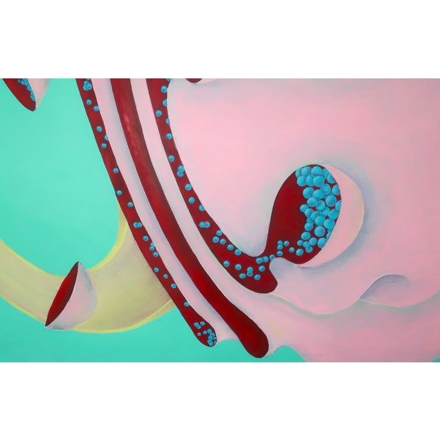 Late 20th Century Large Postmodern Abstract Acrylic Painting Attributed to Sondra McLinn For Sale - Image 5 of 10
