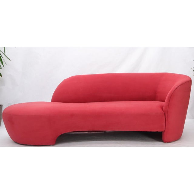 Red Suede Weiman Preview Chaise Lounge Cloud Sofa For Sale - Image 9 of 14