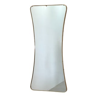 Shaped Brass Mirror, 1950s For Sale