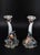 An outrageous pair of highly decorative French ceramic glazed pottery candlesticks by Keller & Guérin - the bases in the...