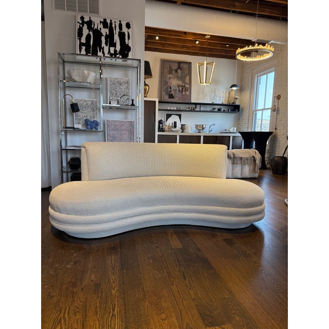1980s One Vintage Kidney Shaped Sofa For Sale - Image 5 of 12